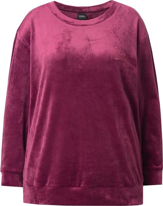 Immagine prodotto Ulla Popken Pullover da casa in Nicki con ricami, scollo a girocollo e maniche lunghe (54)