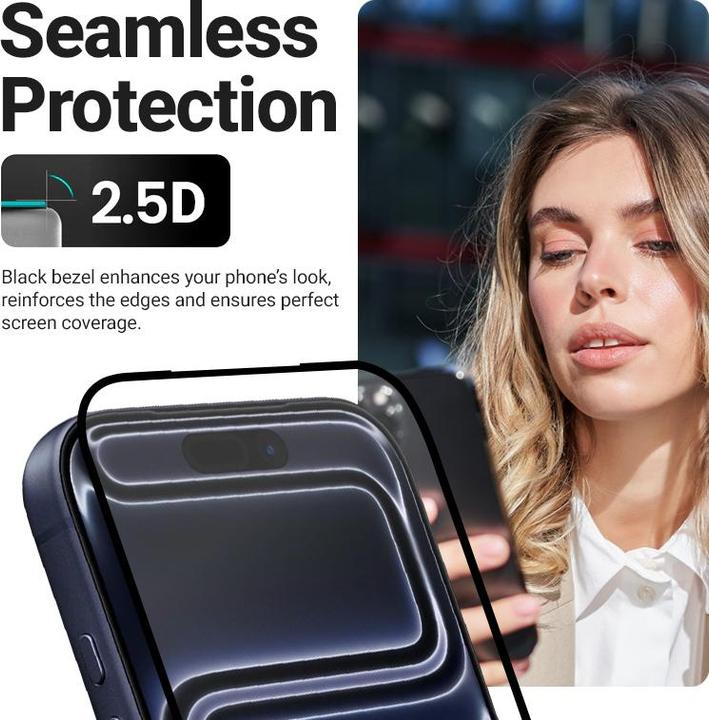 Actual product image Crong EasyShield 2-Pack Tempered Glass for iPhone 16e / iPhone 14 / iPhone 13 / iPhone 13 Pro (2 pi (2 pcs., Apple iPhone 13, Apple iPhone 13 Pro, Apple iPhone 14, Apple iPhone 16e)