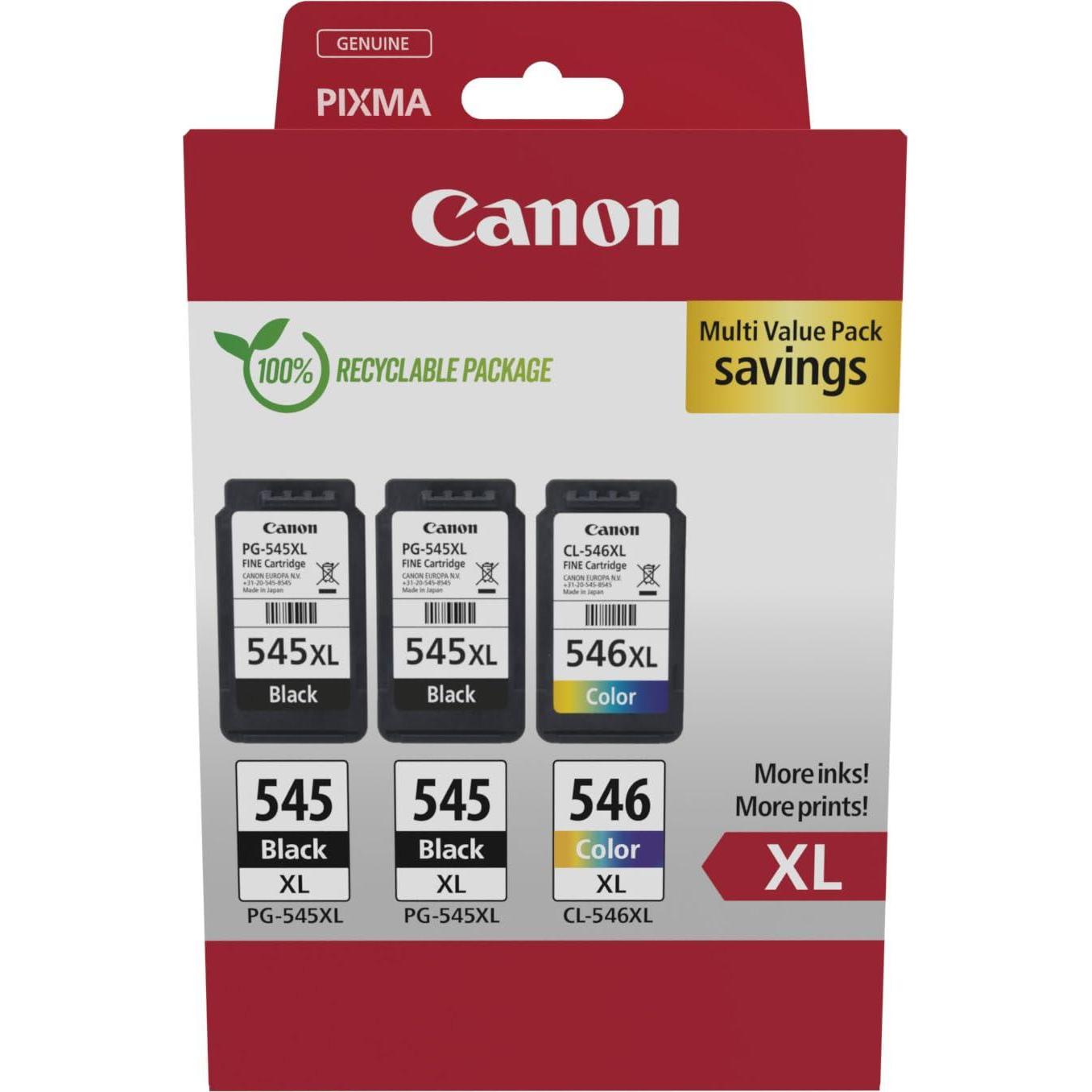 Canon, Druckerpatrone, PG-545XLx2/CL-546XL (M, BK, C, Y)