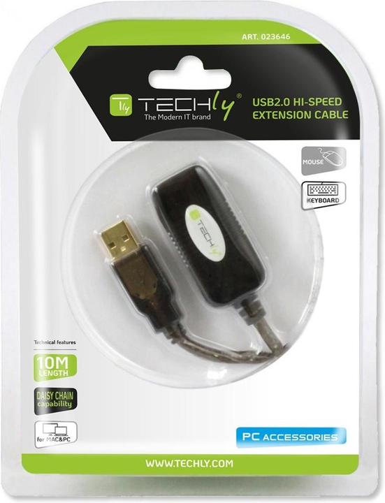 Image du produit Techly USB 2.0 extension active, Hi-Speed (10 m, USB 2.0)