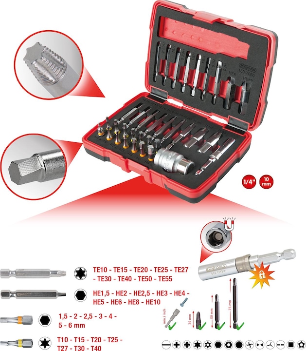 Immagine prodotto KS Tools Set di estrattori per viti (Torx (TX), Chiave a brugola)