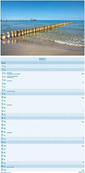 Actual product image Alpha Edition Family planner lake view 2025 family calendar 22x45cm, calendar with 5 columns (22 x 45 cm)