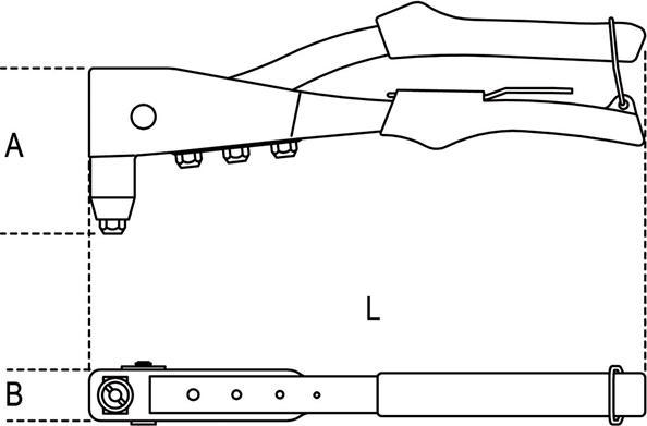 Produktbild BETA 1741B Handnietzange, hochwertiges Werkstatt Zubehör (Werkzeug mit 4 auswechselbaren Mundstücken (90 mm)
