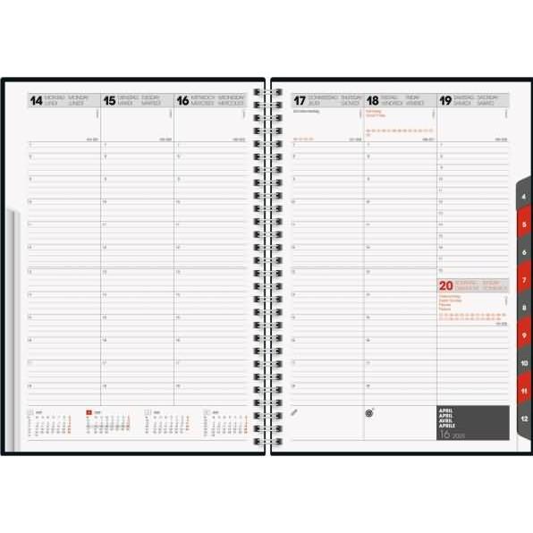 Thumbnail - Baier & Schneider, Agenda, rido/idé 7023036805 Buchkalender Modell studioplan int. (2025) 2 Seiten = 1 Woche 168 × 240 m...