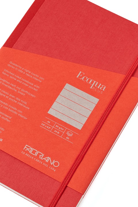 Immagine prodotto Fabriano Taccuino EcoQua in tessuto foderato Vino (A4, Righe, Copertina rigida)
