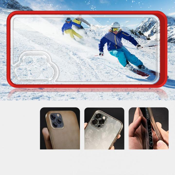 Actual product image Hurtel Clear 3in1 Case for Samsung Galaxy A72 4G Frame Gel Cover Red (Samsung Galaxy A72)