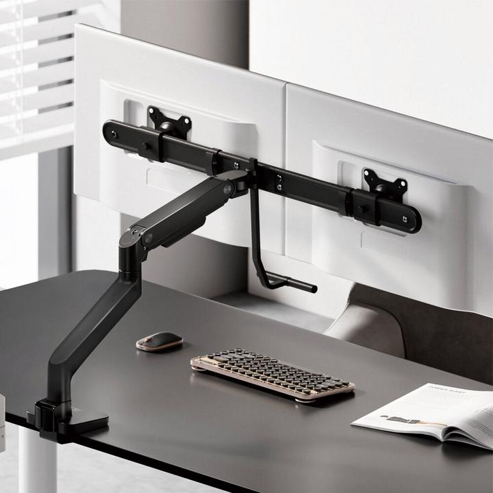 Actual product image ACT Dual monitor arm office premium, with gas spring, crossbar (32")
