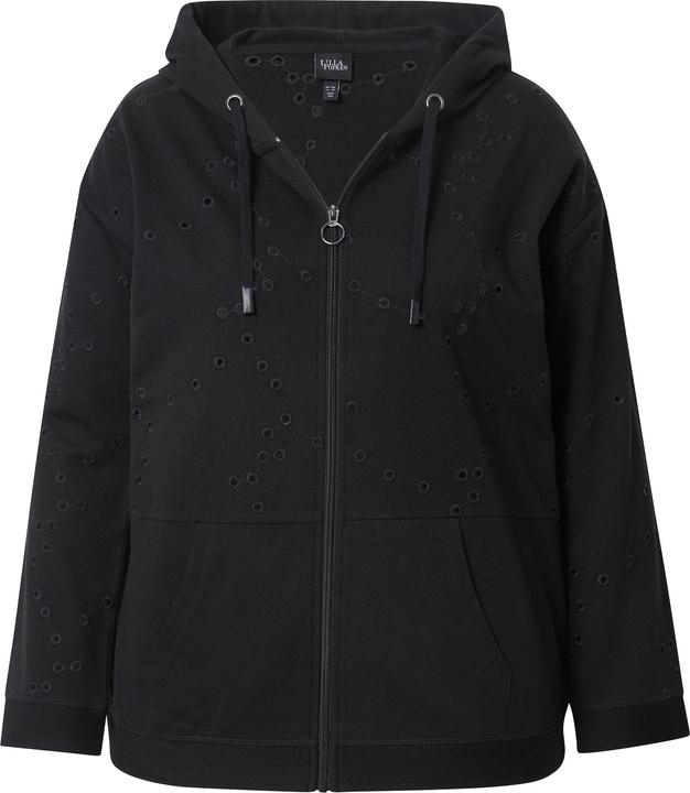 Produktbild Ulla Popken Sweatjacke, Lochstickerei, Oversized, Langarm (46, 48)