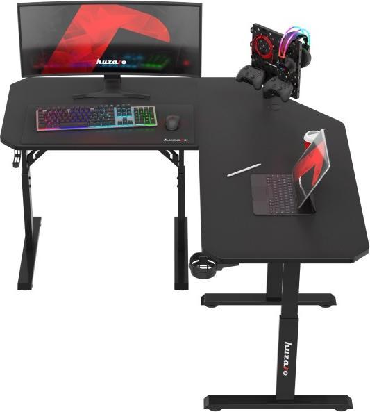 Produktbild Huzaro Verstellbarer Eck-Gaming-Schreibtisch Hero 7.3 Schwarz 140 cm