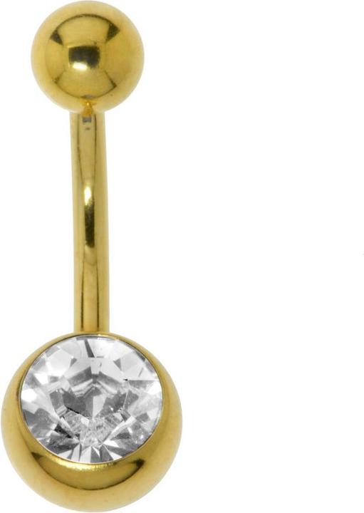 Produktbild Bijouteria Bauchpiercing (Kristall, PVD Beschichtung (goldfarbig), Chirurgenstahl 316L)
