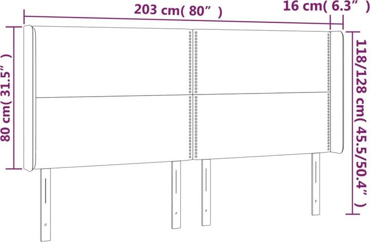 Image du produit vidaXL LED Kopfteil (203 x 16 x 128 cm)