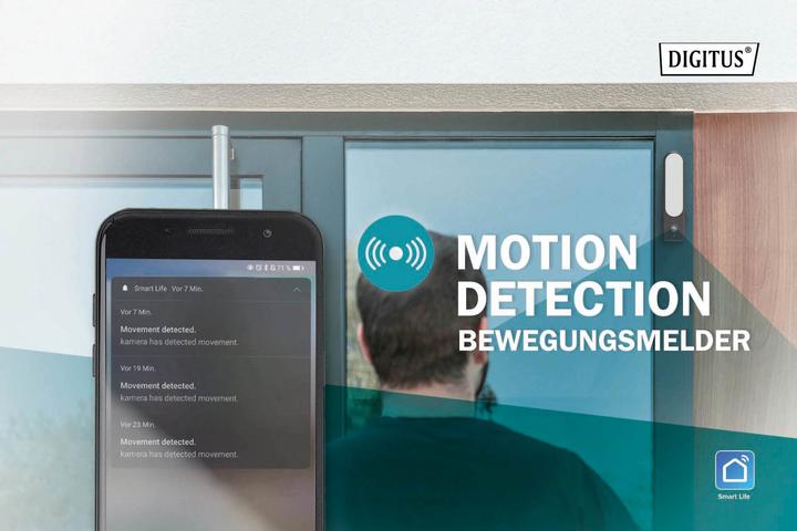 Produktbild Digitus Smarte Full HD-Aussenkamera mit LED-Flutlicht, WLAN + Sprachsteuerung (1920 x 1080 Pixels)