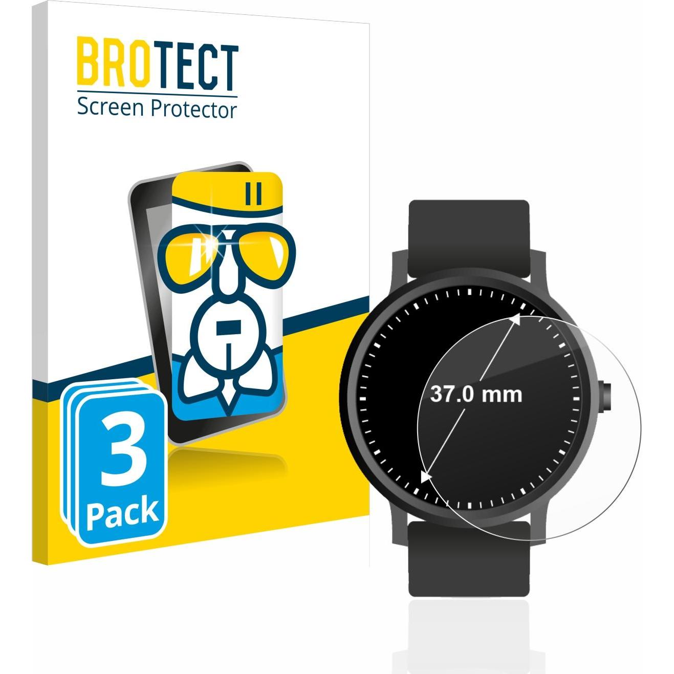 BROTECT AirGlass Panzerglasfolie, Smartwatch Schutzfolie, Transparent