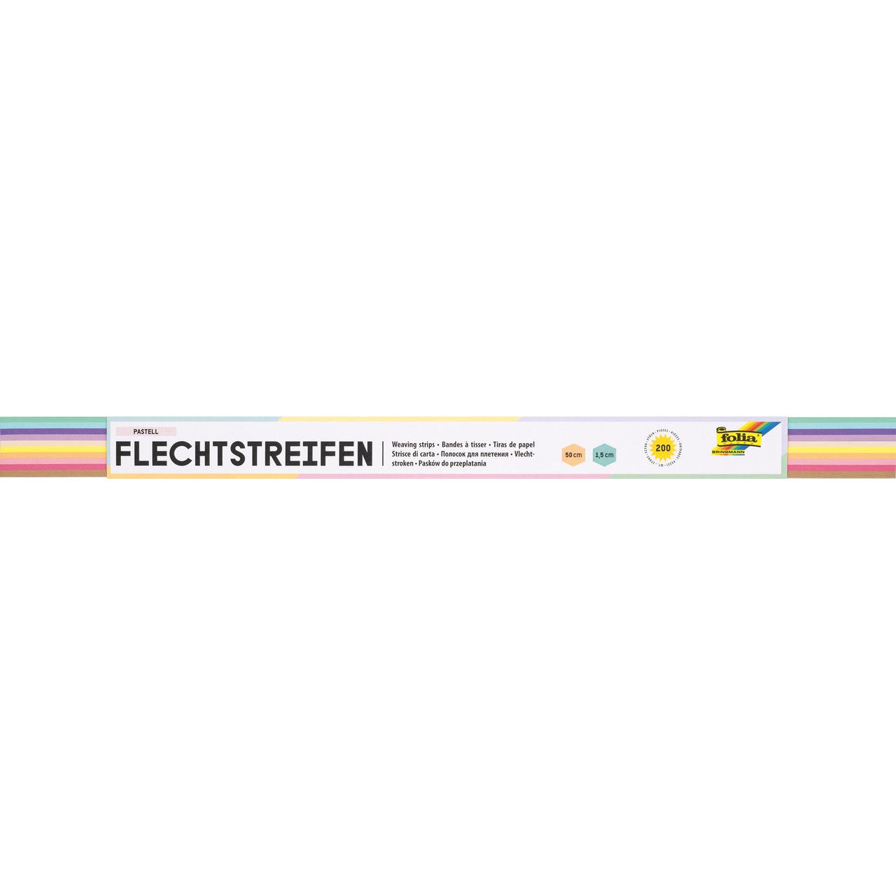 Folia, Bastelpapier, Bastelset Flechtstreifen farbsortiert 200 St. (130 g/m², 200 x)
