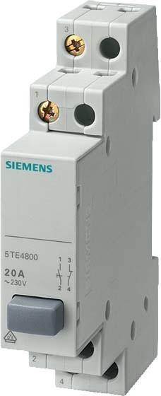 Actual product image Siemens SIEM 5TE4808 Push-button, 1S/1Ã 20A 1 button blue without latching function