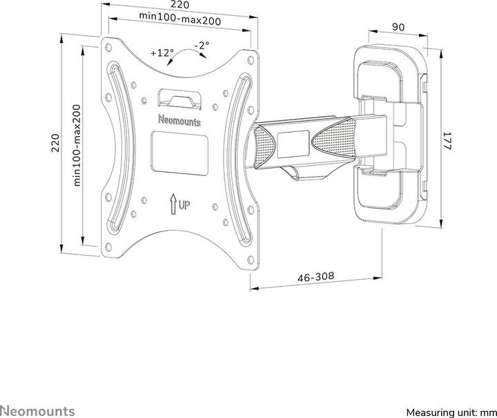Produktbild Neomounts WAH 1TFT 2Gelenk Max.35 (Wand, 55", 35 kg)
