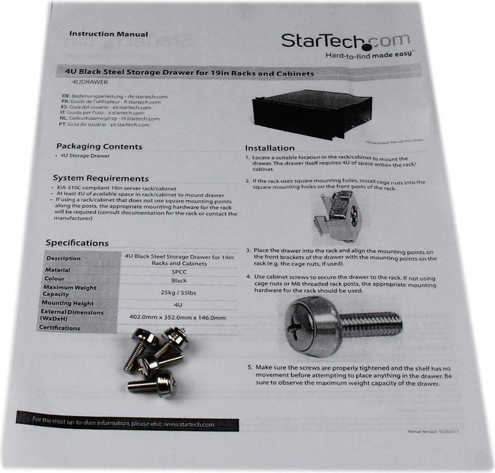Image du produit StarTech Tiroir De Rangement 4u