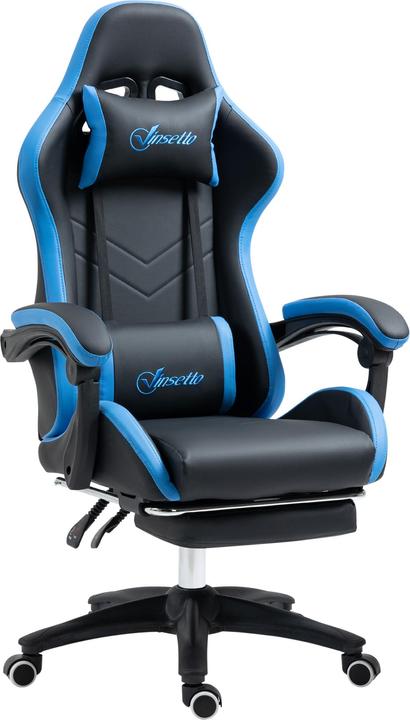 Produktbild Outsunny Gaming Stuhl Bürostuhl mit Lendenkissen, Kopfstütze, mit Fussstütze