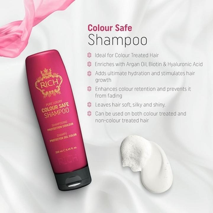 Immagine prodotto Rich Pure Luxury Colour Safe Shampoo per capelli trattati con il colore Proteggi con Olio di Argan (Shampoo liquido)