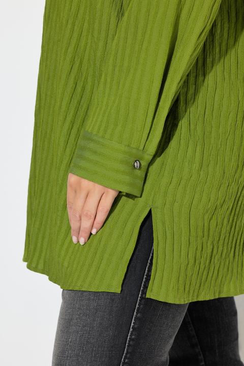 Immagine prodotto Ulla Popken Blusa con righe, taglio svasato, collo da camicia e maniche lunghe (46, 48)