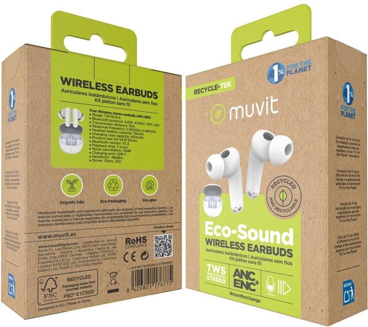 Actual product image Muvit Bluetooth in Ear Headset for Change Weiss (Wireless)