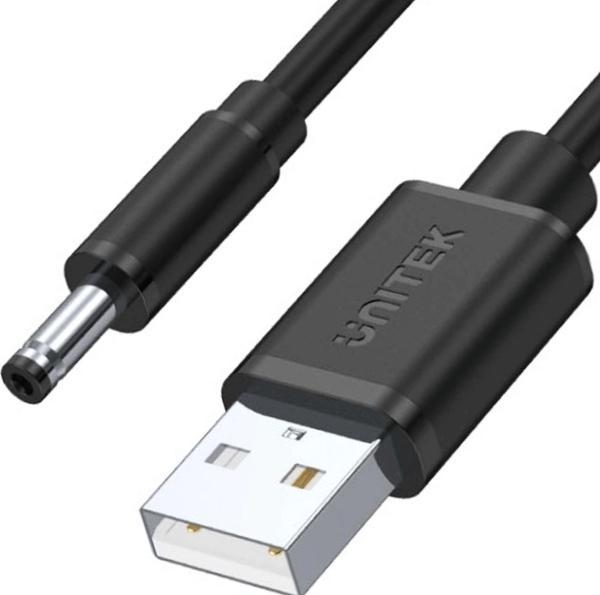 Actual product image Unitek cable zasilający USB - wtyk DC 3.5/1.35 mm (1 m, 15 W)