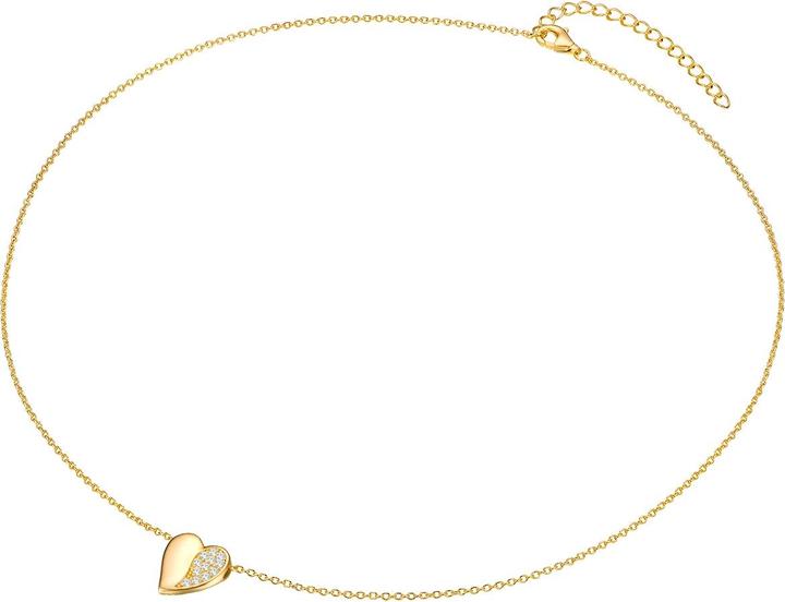 Actual product image Rafaela Donata Ladies Heart Sterling Silver Cubic Zirconia Yellow Gold 40.0 cm Base Chain + 5.0 cm Extension - (Sterling Silver, 40 - 45 cm)