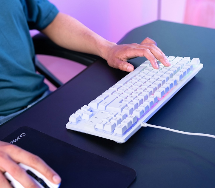 Actual product image Trust GXT833W Thado TKL - Backlight - white (DE, Cable)