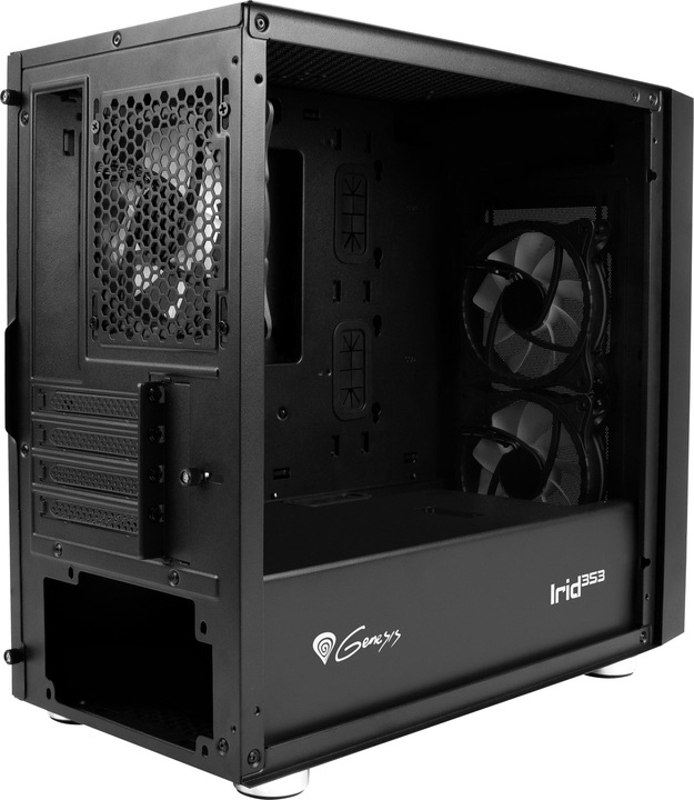 Actual product image Natec GENESIS Irid 353 ARGB - Micro Tower - PC - Acrylonitrile Butadiene Styrene (ABS) - S (ATX, Mini-ATX)