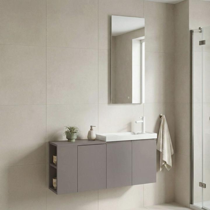Produktbild Homitis Perla 110 Bathroom Cabinet With Sink & Mirror Set (2 Pieces)