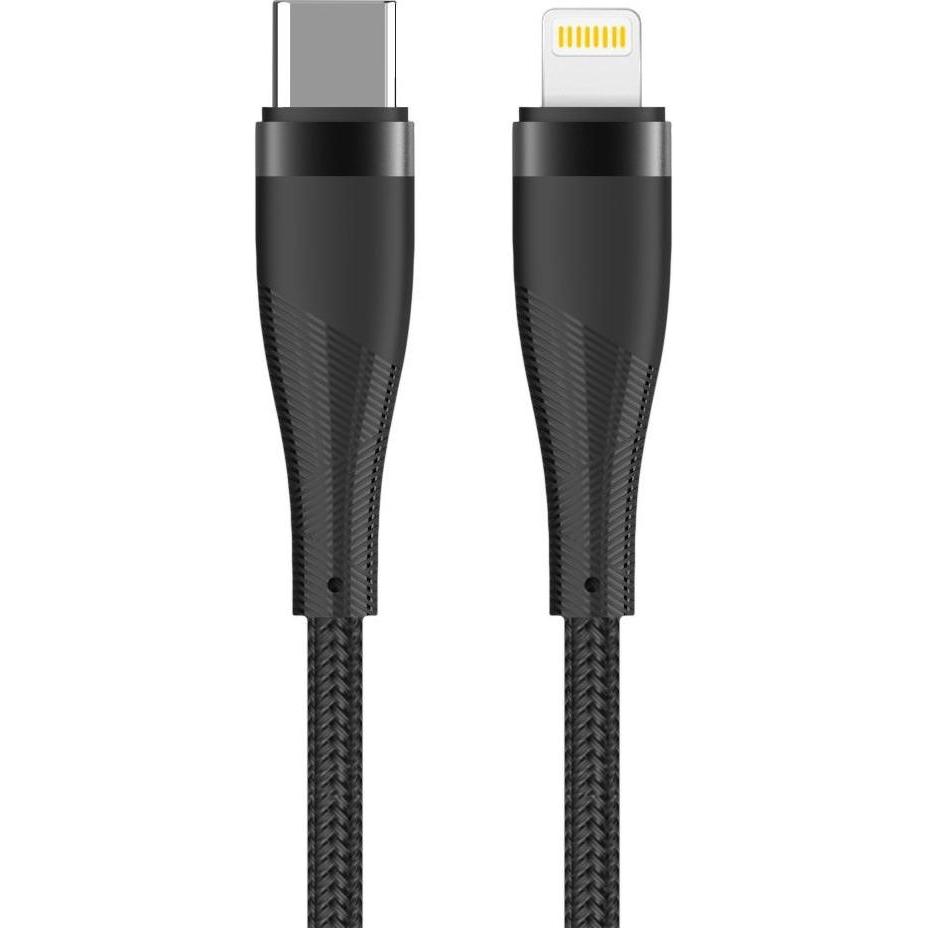 Maxlife MXUC-08 Kabel USB-C - Lightning 1,0 m 27W schwarz Nylon (1 m, USB 3.2 Gen 2), USB Kabel