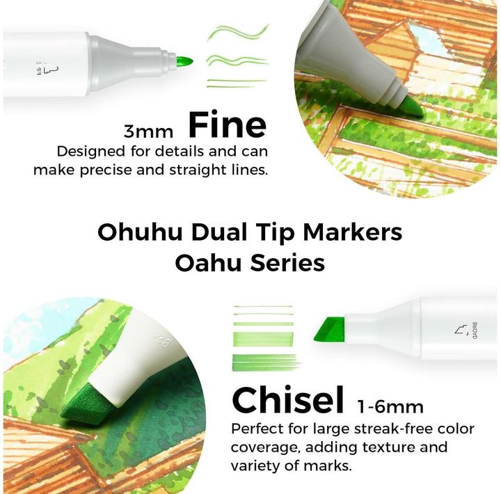 Image du produit Ohuhu Marqueurs d'art Oahu (Multicolore, 80 x)