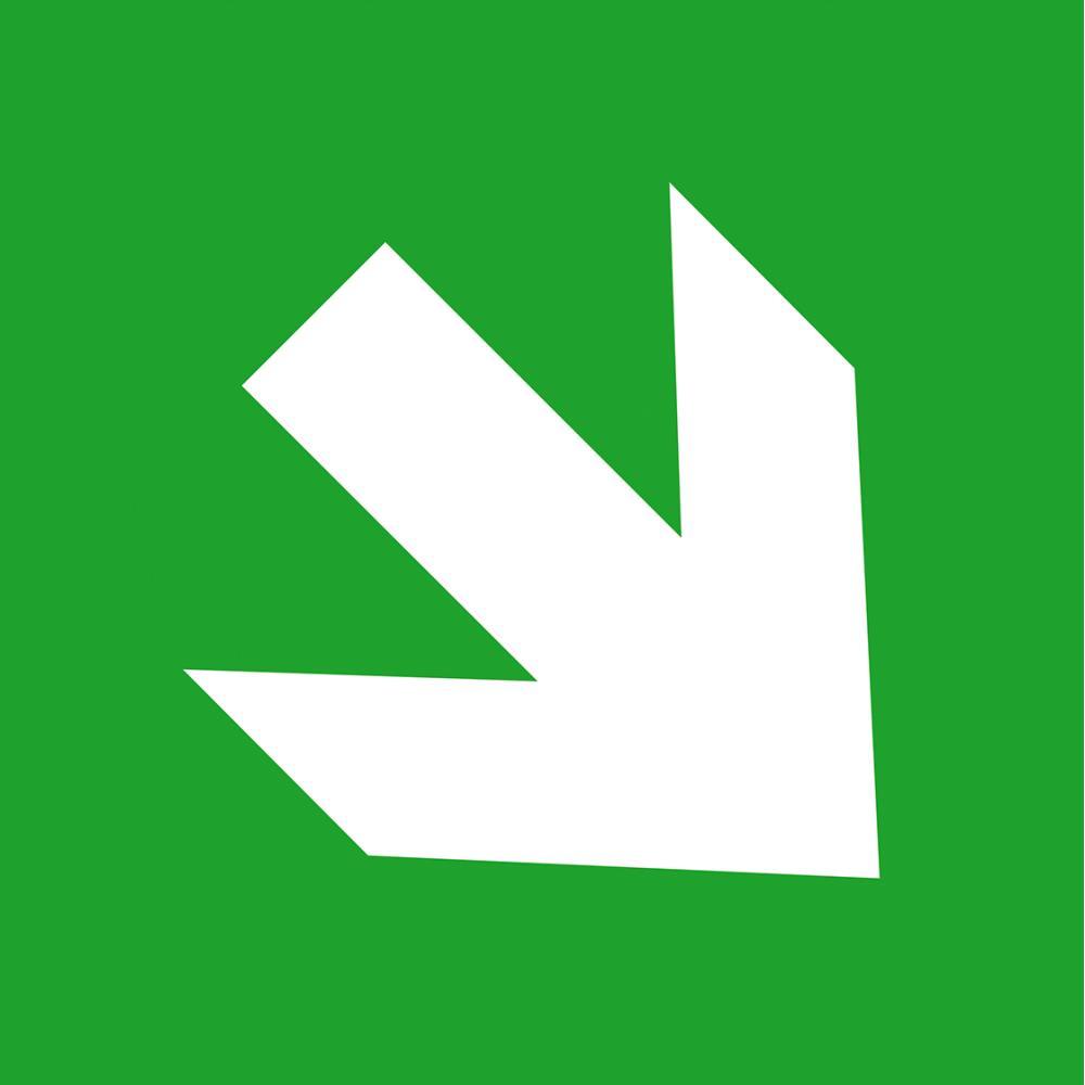 BRW, Sicherheitskennzeichnung, Rettungszeichen Richtungsangabe aufwärts/abwärts