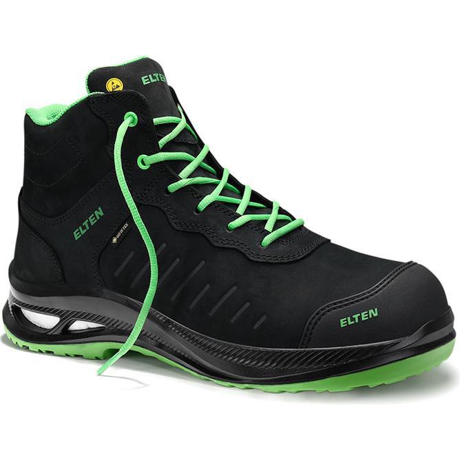Elten, Sicherheitsschuhe, Sicherheitsstiefel STEWART XXG Pro GTX black-green Mid ESD S3 HI CI Gr. 46 (S3, 46)