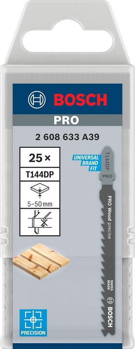 Produktbild Bosch Professional Zubehör PRO Wood precise T144DP Stichsägeblatt, 100 mm, 25-tlg.