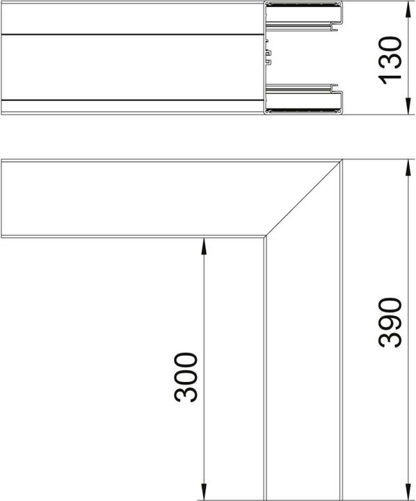 Actual product image OBO Bettermann OBO GA-SA90130EL Symmetrical external corner 90x130mm aluminium (9 cm)
