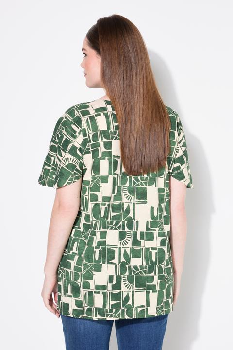 Immagine prodotto Ulla Popken T-shirt di cotone biologico con scollatura a goccia e mezze maniche (54)