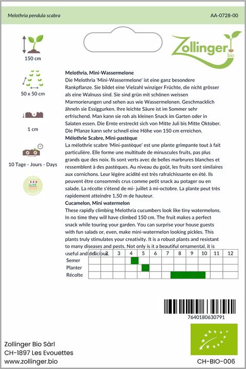 Image du produit Zollinger Bio Cornichon (cornichon), Melothria