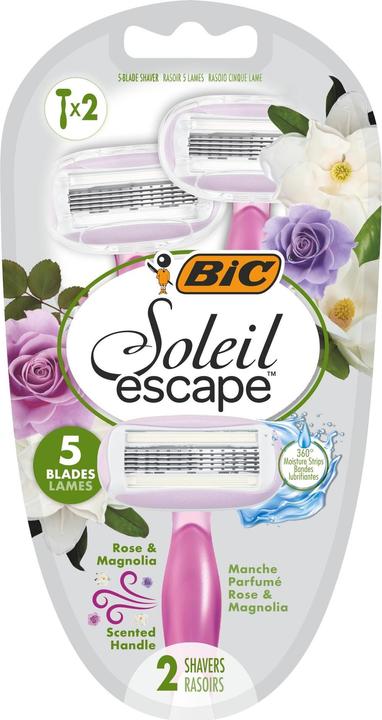 Actual product image Bic Soleil Escape Rose Magnolia Razor Blades 2 Pack