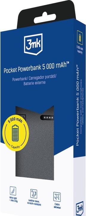 Actual product image 3MK Powerbank Pocket Powerbank 5000mAh 12W USB-C szary/gray (5000 mAh, 12 W)