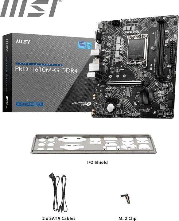 Productafbeelding MSI PRO H610M-G DDR4 (LGA 1700, Intel H610, mATX)