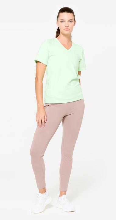 Produktbild Domyos Women's V-Neck Cotton Fitness T-Shirt - Sorbet Green (XL)
