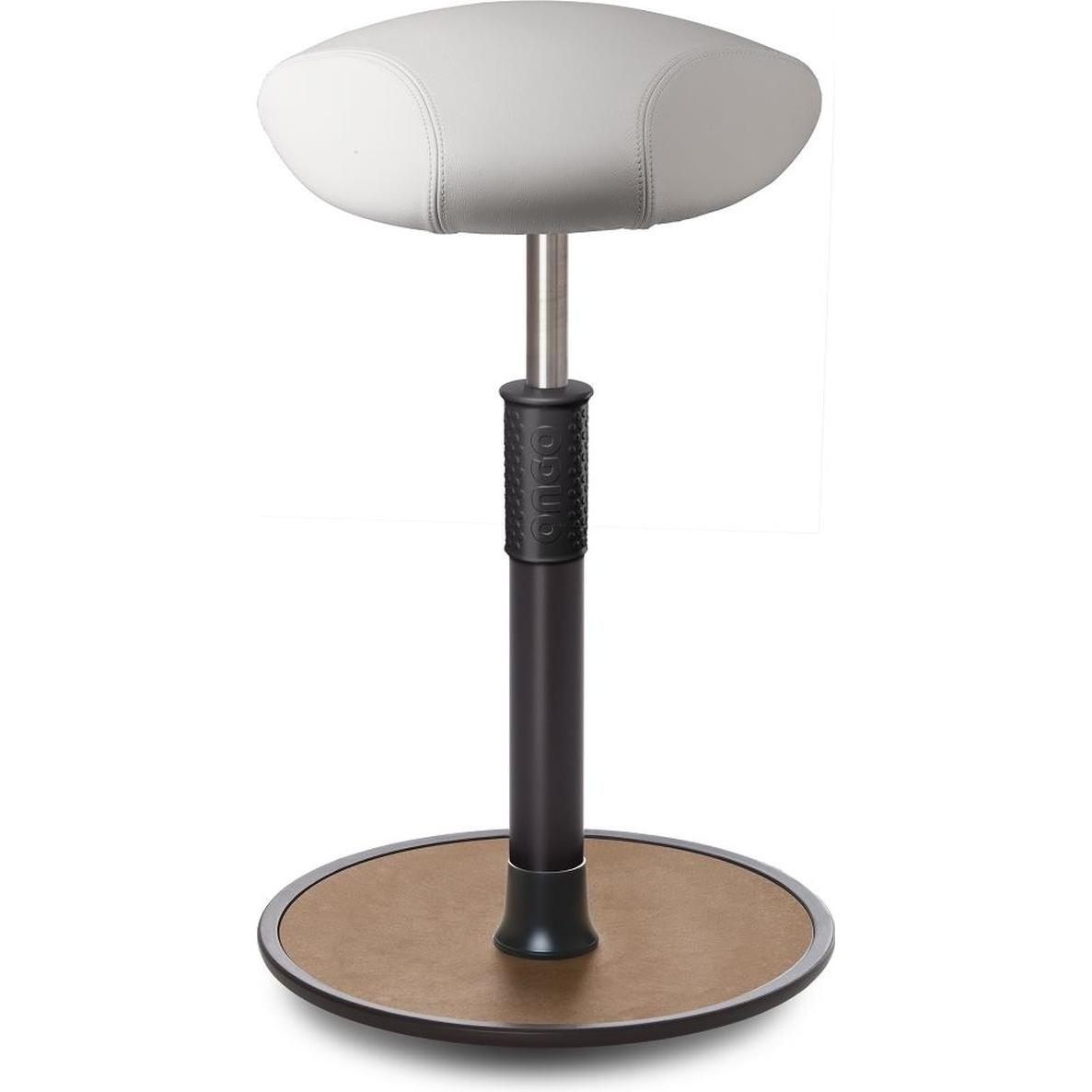 Ongo, Bürostuhl, Sitz- Stehhocker Free Tall Triangel Boxmark Leder Weiss schwarz /Natur
