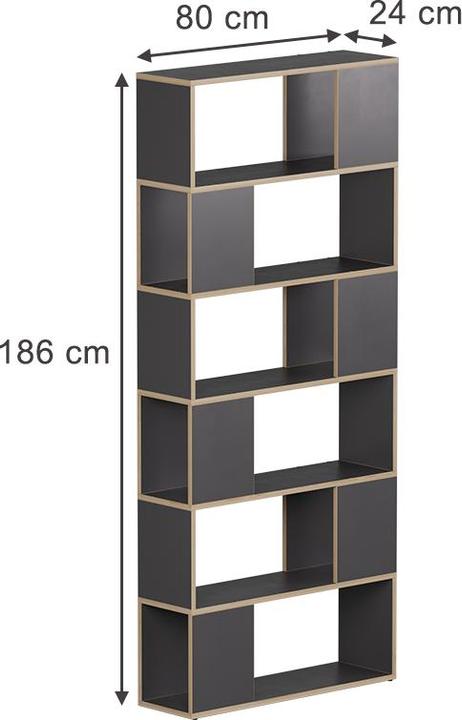 Actual product image Vicco Raumteiler Eneos, Anthrazit/Eiche, 80 x 186 cm