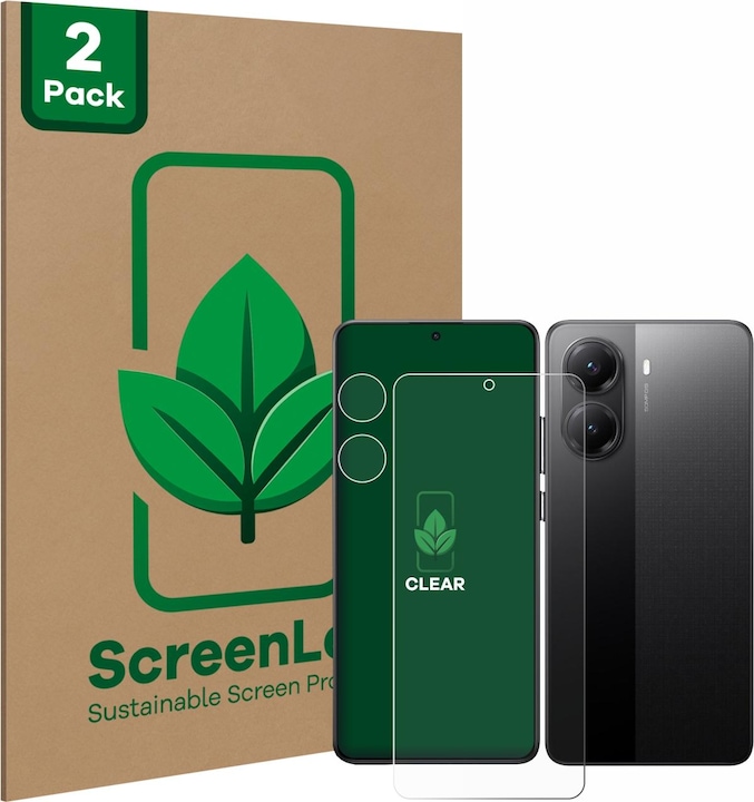 Immagine prodotto ScreenLeaf Pellicola protettiva, Proteggi Schermo Sostenibili, Clear, Antigraffio (2 Pezzo/i, Oppo AX7 Pro)
