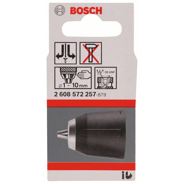 Thumbnail - Bosch Professional Zubehör, Schraubstock + Zwinge, Schnellspannbohrfutter bis 10 mm, 1 - 10 mm, 1/2-Zoll - 20 (10 mm)
