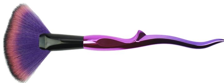Fächerpinsel "Pink/Schwarz" feines Synthetik-Haar (Foundation)