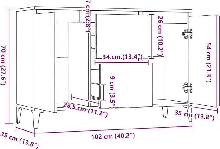 Produktbild vidaXL Sideboard (35 x 35 x 70 cm)