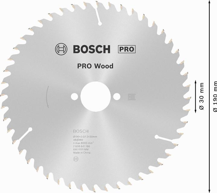 Image du produit Bosch Professional Zubehör Lame de scie circulaire PRO Wood, 190 x 2 x 30 mm