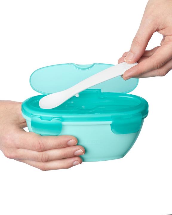 Actual product image Skiphop Easy Serve rice bowl with spoon light green